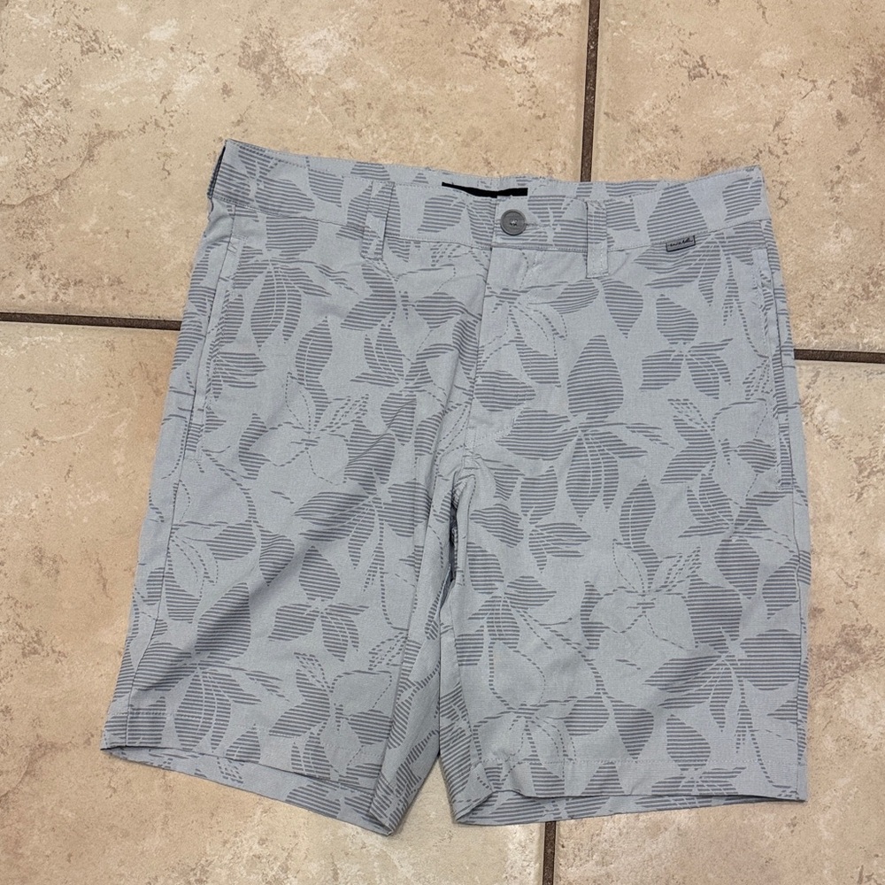 Travis Mathew Light Gray Patterned Floral Shorts